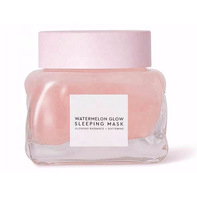 Private Label Watermelon + Aha Glow Sleeping Face Mask Gently Exfoliate And Refine Pores